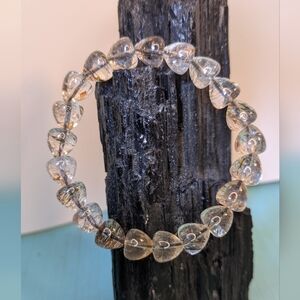 Heart shaped black super 7 bracelet